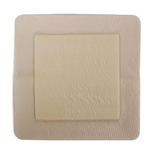  MED PRIDE Silicone Bordered Foam 6’’ x 6’’ Wound Dressing Pads- 10 Pack-Trauma Bandaging for Ulcers, Post Op Wounds, Injuries- Adhesive, Individually Wrapped-Sterile