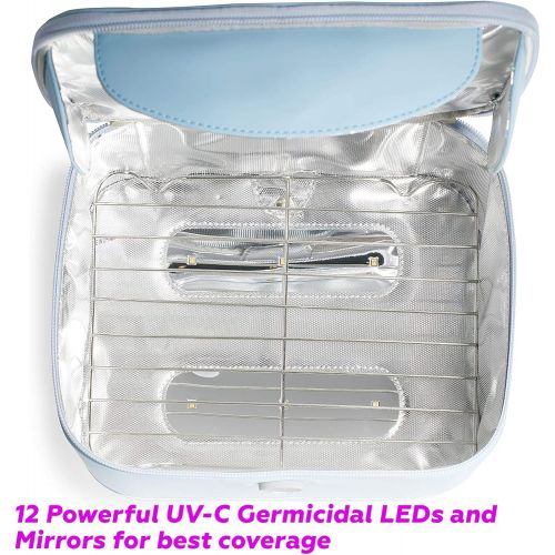  Medd Max WE SUPPLY WE CARE Medd Max UV Light Sanitizer Bag, Ultraviolet UV Sterilizer Box with 12 Powerful UV-C Germicidal LEDs - Portable UV Sanitizer Box, Disinfects in 3 Minutes, Perfect for Phone, Keys,