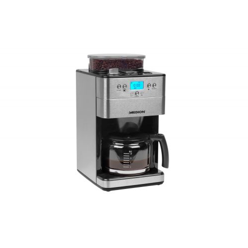  MEDION Medion MD16893MD 16893Programmable Filter Coffee Machine with Built-In Grinder, 1000Watt, Stainless Steel/Black