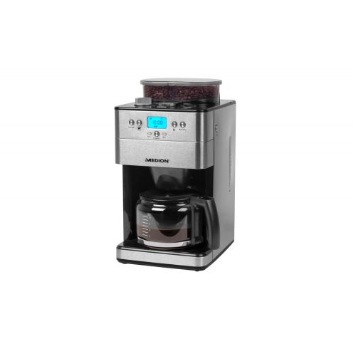  MEDION Medion MD16893MD 16893Programmable Filter Coffee Machine with Built-In Grinder, 1000Watt, Stainless Steel/Black