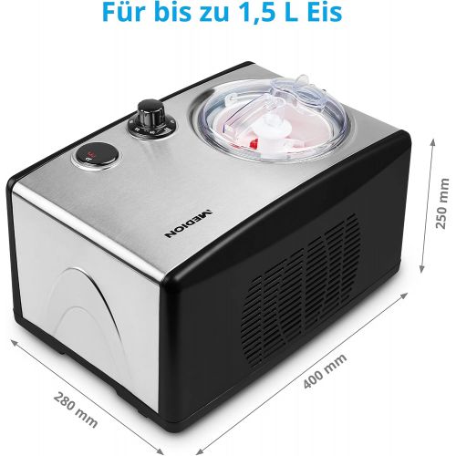  MEDION Eiscremebereiter & Yoghurt Maker, Joghurtmaschine, 1,5 Liter, 150 Watt, MD 18387