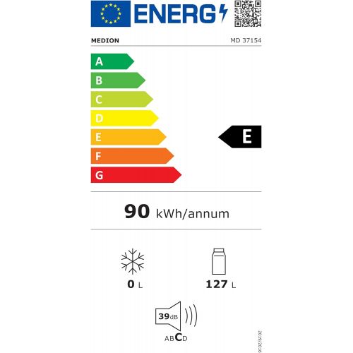  MEDION Kuehlschrank (130 Liter, 85cm Hoehe, Glasablagen, Gemueseschublade, unterbau-fahig, Freisetehnd, 91 kWh/Jahr, MD 13854) weiss