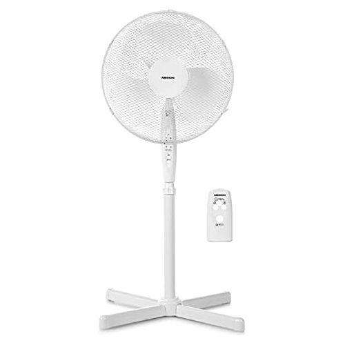  [아마존베스트]Medion Silent Pedestal Fan with Remote Control, 4045 W, Swivel Function, Oscillating, Adjustable Height, 50061312