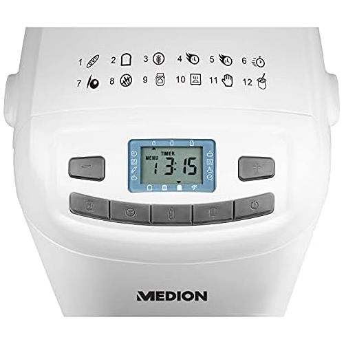  Medion Bread Maker 580 650 Watts, 700 1000?g, 12 Baking Programmes, 3 Different Degrees of Browning, Warm Keeping Function, White