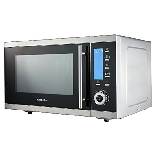  [아마존베스트]Medion MD 15501 4 in 1 Microwave with Grill / 25 Litres / 900 Watt / 1100 Watt Grill / 2500 Watt Hot Air / 10 Automatic Programs / Silver