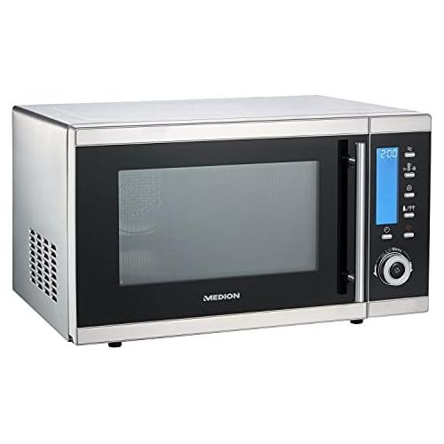  [아마존베스트]Medion MD 15501 4 in 1 Microwave with Grill / 25 Litres / 900 Watt / 1100 Watt Grill / 2500 Watt Hot Air / 10 Automatic Programs / Silver