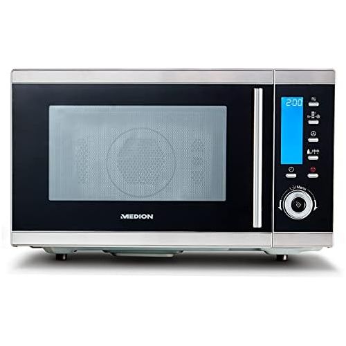  [아마존베스트]Medion MD 15501 4 in 1 Microwave with Grill / 25 Litres / 900 Watt / 1100 Watt Grill / 2500 Watt Hot Air / 10 Automatic Programs / Silver