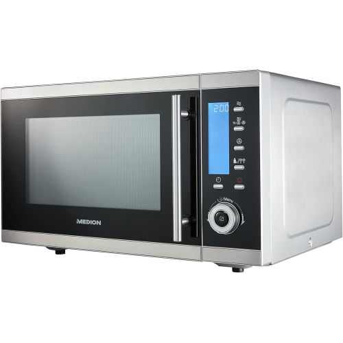  [아마존베스트]Medion MD 15501 4 in 1 Microwave with Grill / 25 Litres / 900 Watt / 1100 Watt Grill / 2500 Watt Hot Air / 10 Automatic Programs / Silver