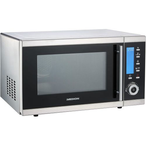  [아마존베스트]Medion MD 15501 4 in 1 Microwave with Grill / 25 Litres / 900 Watt / 1100 Watt Grill / 2500 Watt Hot Air / 10 Automatic Programs / Silver