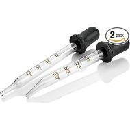 Eye Dropper - (Pack of 2) Bent & Straight Tip Calibrated Glass Medicine Droppers for Medications or Essential Oils Pipette Dropper for Accurate Easy Dose and Measurement (1 mL Capacity)