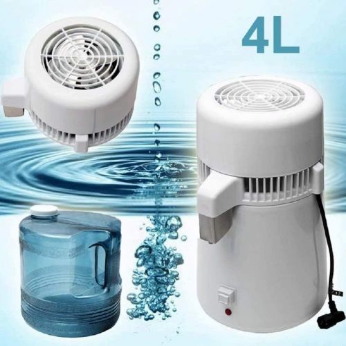  MEDteeth Sterilizer Distilled Water Machine,Stainless Steel Steamed Small MachineHousehold Pure Dew Machine(Capacity 4 Liters)