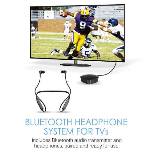  MEE audio Connect T1N1 Bluetooth Wireless Headphone System for TV - Includes Bluetooth Wireless audio Transmitter and Wireless Neckband In-Ear Headphones