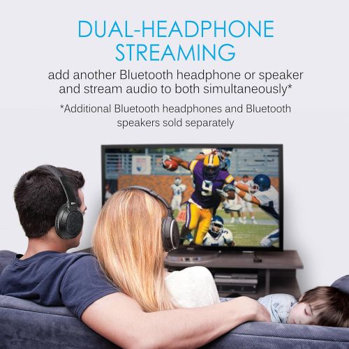  MEE audio Connect T1N1 Bluetooth Wireless Headphone System for TV - Includes Bluetooth Wireless audio Transmitter and Wireless Neckband In-Ear Headphones