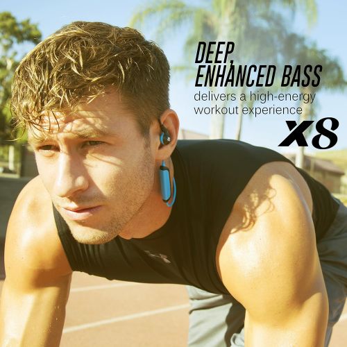  MEE audio X8 Secure-Fit Stereo Bluetooth Wireless Sports In-Ear Headphones (Blue)