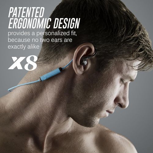  MEE audio X8 Secure-Fit Stereo Bluetooth Wireless Sports In-Ear Headphones (Blue)