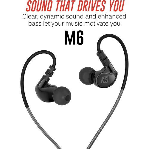  MEE audio M6 Memory Wire In-Ear Wired Sports Earbud Headphones (Black) (2018 Version)