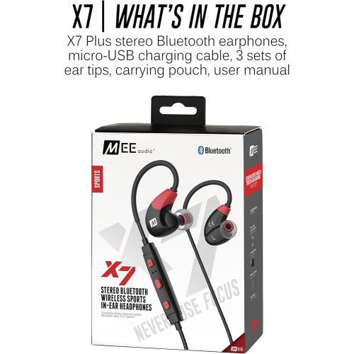  MEE audio X8 Secure-Fit Stereo Bluetooth Wireless Sports in-Ear Headphones (Black)