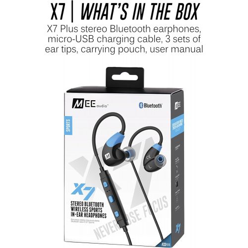  MEE audio X8 Secure-Fit Stereo Bluetooth Wireless Sports in-Ear Headphones (Black)