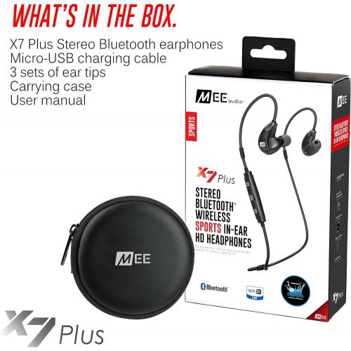  MEE audio EP-X7Plus-BK-MEE Stereo Bluetooth Wireless Sports in-Ear HD Headphones