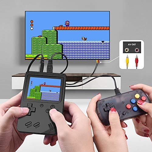  [아마존베스트]MEEPHONG Handheld Game Console, TV Output Retro FC Plus Extra Joystick 3.0 Inch LED Screen NES Classic Game Console Built-in 168 Handheld Video Games (Black)