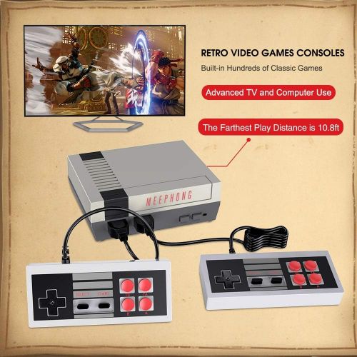  [아마존베스트]MEEPHONG Retro Game Console, HDMI HD NES Console Classic Game Console Built-in Hundreds of Classic Video Games