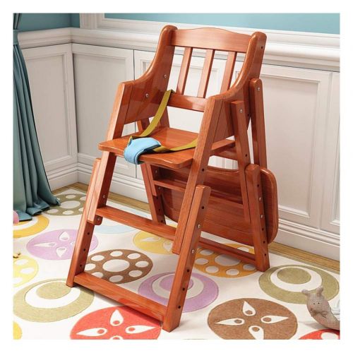  MEETGG Folding Highchair Baby Dinning Chair Travel Booster Seat with Tray Portable Foldable Infant Feeding Chair (Natural All Wood)