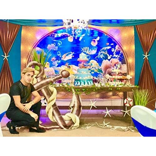  MEETs story MEETS 10x7ft Underwater World Backdrop Dolphin Fish Golden Dome Background Themed Party Photo Booth YouTube Backdrop HUIMT177
