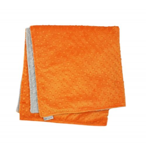  MEG ORIGINAL Orange & Gray Minky Dot Baby Blanket, 1364