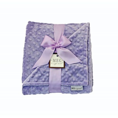  MEG Original Lavender Baby Girl Minky Dot Blanket