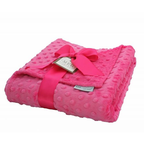  MEG Original Hot Pink Minky Dot Baby Girl Blanket 317