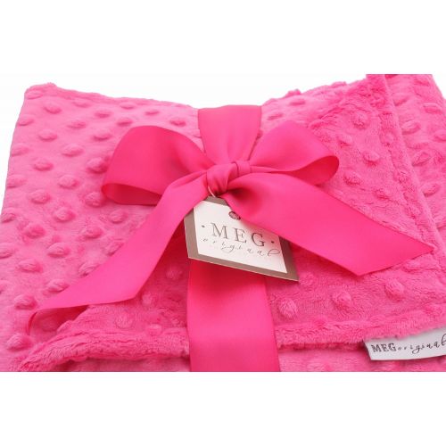  MEG Original Hot Pink Minky Dot Baby Girl Blanket 317