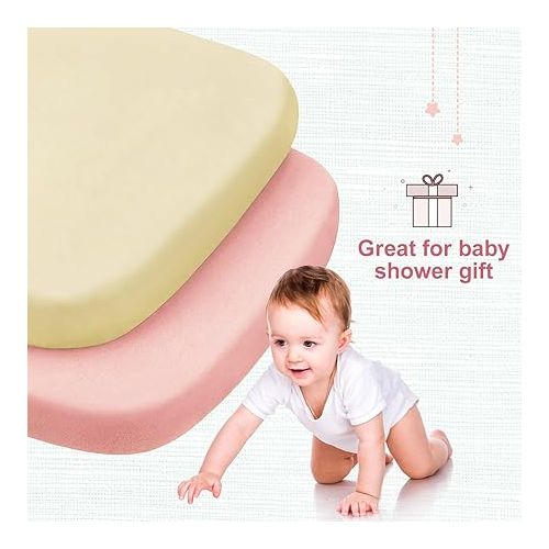  MEILA Bassinet Sheets Compatible with Halo Baby Flex BassiNest, Mini Crib Sheets for Boy Girl, 100% Jersey Cotton Bassinet Matress Sheet, Ultra Soft, Pack of 2（30