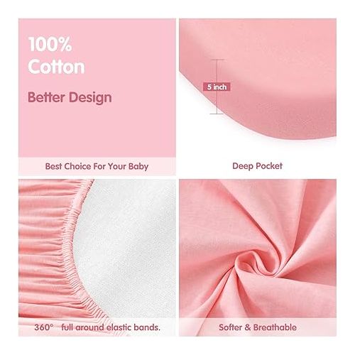  MEILA Bassinet Sheets Compatible with Halo Baby Flex BassiNest, Mini Crib Sheets for Boy Girl, 100% Jersey Cotton Bassinet Matress Sheet, Ultra Soft, Pack of 2（30