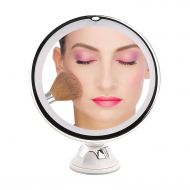 MEILIN 10X Magnifying Led Lighted Makeup Mirror Vanity Cosmetic Mirror lights with Strong Locking Suction, 360 Degree Rotation, Natural White LED, Battery Operated