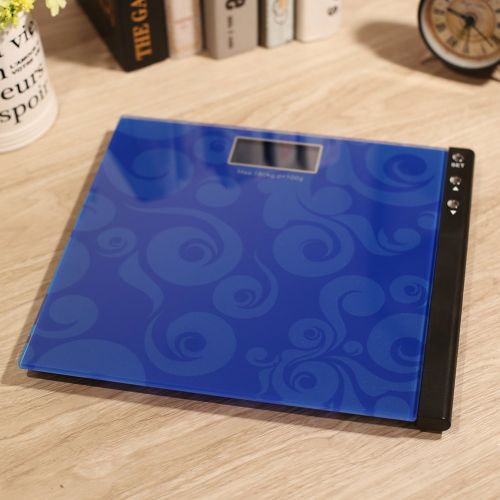  MEINI Bathroom Scales Large Blue LCD Step-On Technology Clouds Design Memory Function (Blue)