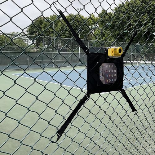  Meinuoke Tablet Chain Link Tennis Fence Mount for All 7-12.9 Tablets (iPad Mini Air Pro )- Cell Phone & Action Camera Backstop Mount for Gopro - Great for Baseball & Softball Games