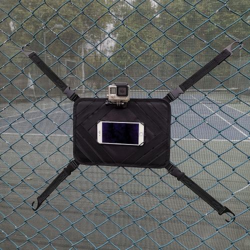  Meinuoke Tablet Chain Link Tennis Fence Mount for All 7-12.9 Tablets (iPad Mini Air Pro )- Cell Phone & Action Camera Backstop Mount for Gopro - Great for Baseball & Softball Games