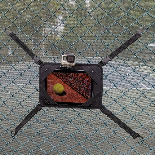  Meinuoke Tablet Chain Link Tennis Fence Mount for All 7-12.9 Tablets (iPad Mini Air Pro )- Cell Phone & Action Camera Backstop Mount for Gopro - Great for Baseball & Softball Games