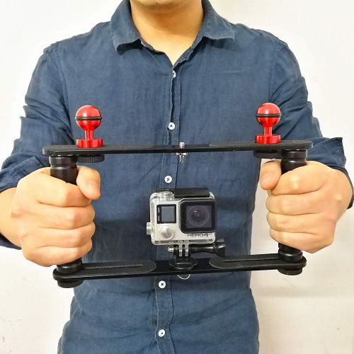  MEINUOKE Dual Handle Arm Stabilizer l Dive Tray Rig Mount l for Gopro Action Cameras, Camera Waterproof Housing, Dome and More, Perfect for Underwater Photo & Diving Video Lighting