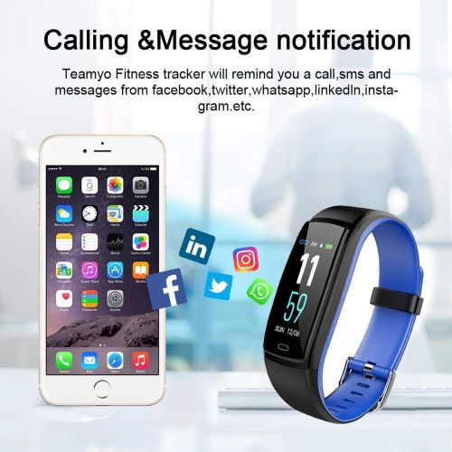  MEISHENG Fitness Tracker, Activity Tracker Watch with Heart Rate Monitor, Activity Tracker with Color Screen, Smart Bracelet with Sleep Monitor, IP67 Waterproof Smart Bracelet