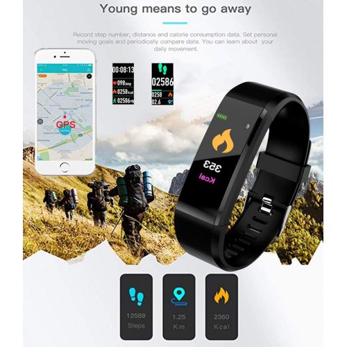  MEISHENG Fitness Trackers,Outdoor Sports Smart Bracelet Color Screen Waterproof Sports Watch with Heart Rate Monitor Sleep Monitoring Activity Bracelet for Android/iOS