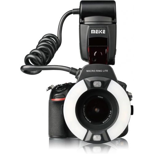  [아마존베스트]MEKE MK-14EXT-N I-TTL Macro Ring Flash for Nikon D7100 D7000 D5200 D5100 D5000 D3200 D3100 D90 D300S D600 with LED AF Assist Lamp