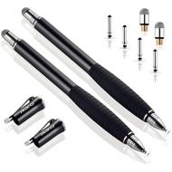 [아마존베스트]MEKO (2nd Generation) [2 in 1 Precision Series] Disc Stylus Pen for iPhone, iPad Pro/Mini/Air, Samsung Galaxy Note and All Touch Screen Devices Bundle with 6 Replacement Tips,Pack