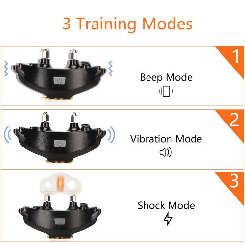  MEKUULA Dog Training Shock Collar for 2 Dogs - Rechargeable & Waterproof - 1000ft Pet Trainer Collars with Beep Vibration Shock for Small Medium Large Dogs