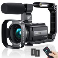 MELCAM 2021 New Upgraded Video Camera Camcorder, 4K WiFi Ultra HD 48MP Vlogging Recorder with IPS Touch Screen, IR Night Vision Digital Camcorder with Stabilizer, Mic, Remote Control, Len