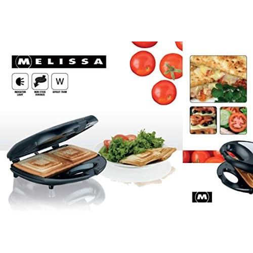  Melissa 16240099 750 Watt Sandwichtoaster Sandwich-Maker mit antihaftbeschichteten Backplatten, Edelstahl Details