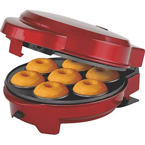  Melissa 16250072 3in1 Donut Muffin und Popcake-Maker 3 auswechselbare Backplatten, Rot Metallic