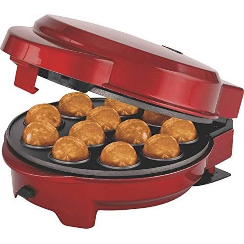  Melissa 16250072 3in1 Donut Muffin und Popcake-Maker 3 auswechselbare Backplatten, Rot Metallic