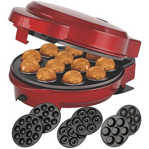  Melissa 16250072 3in1 Donut Muffin und Popcake-Maker 3 auswechselbare Backplatten, Rot Metallic