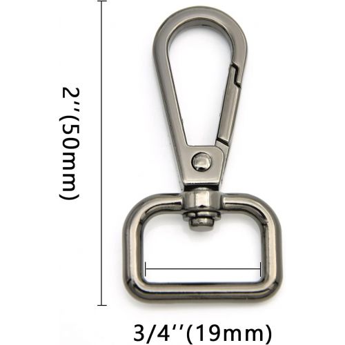  MELORDY 15 Pcs Metal Swivel Lobster Clasp Claw Push Gate Snap Hooks for DIY Crafts Keychain Purse Handbag Making (Gunmetal, 3/4 inch)